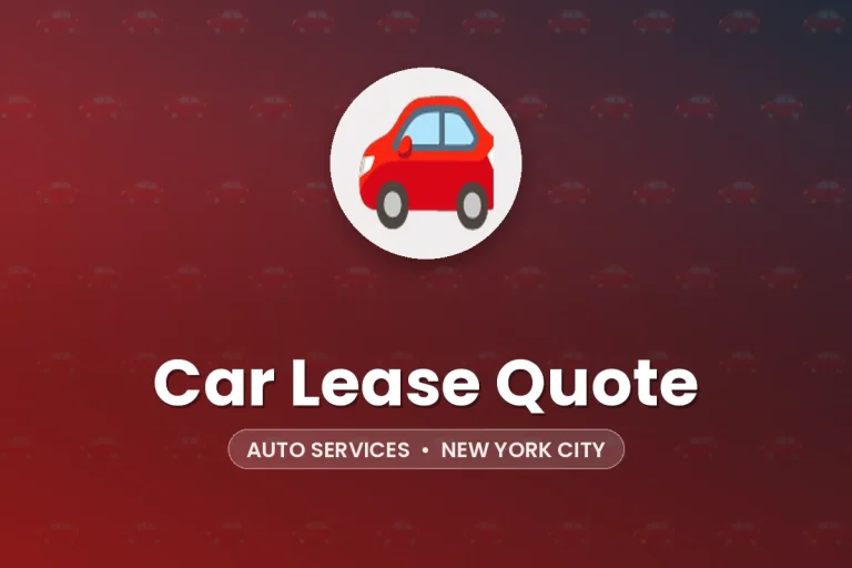 Car Lease Quote – New York City